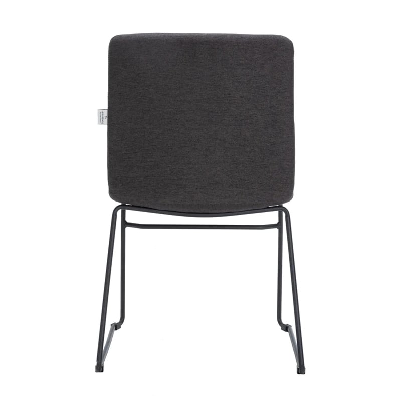 LeisureMod Office Chair in Leather/Polyester with Stainless Steel Base in Brown