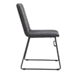LeisureMod Office Chair in Leather/Polyester with Stainless Steel Base in Brown