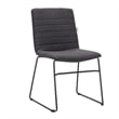 LeisureMod Office Chair in Leather/Polyester with Stainless Steel Base in Brown