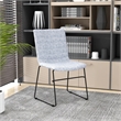 LeisureMod Office Chair in Leather/Polyester with Stainless Steel Base in Gray