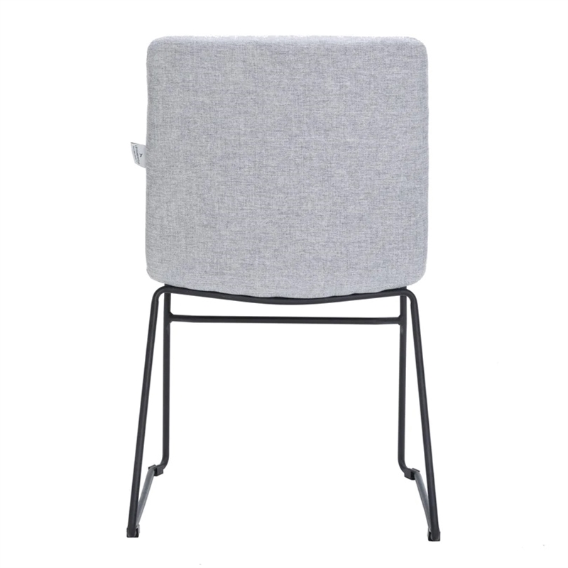 LeisureMod Office Chair in Leather/Polyester with Stainless Steel Base in Gray