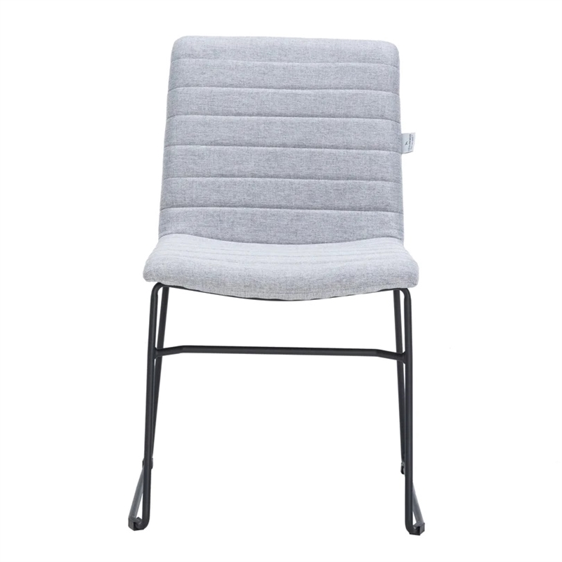 LeisureMod Office Chair in Leather/Polyester with Stainless Steel Base in Gray