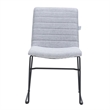 LeisureMod Office Chair in Leather/Polyester with Stainless Steel Base in Gray