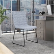 LeisureMod Office Chair in Leather/Polyester with Stainless Steel Base in Gray
