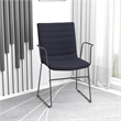 LeisureMod Office Chair in Leather/Polyester with Stainless Steel Base in Brown