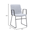 LeisureMod Office Chair in Leather/Polyester with Stainless Steel Base in Gray