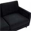 3-Seater Upholstered Velvet Sofa with Black Stainless-Steel Base in Black
