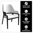 Leather Dining Chair with Curved Open Back and Rubberwood Legs in Black