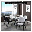 Leather Dining Chair with Curved Open Back and Rubberwood Legs in Black