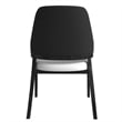 Leather Dining Chair with Curved Open Back and Rubberwood Legs in Black