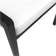 Leather Dining Chair with Curved Open Back and Rubberwood Legs in Black