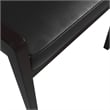 Leather Dining Chair with Curved Open Back and Rubberwood Legs in Black