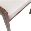 Leather Dining Chair with Curved Open Back and Rubberwood Legs in Taupe