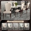 Leather Dining Chair Kitchen Accent Side Chair with Rubberwood Legs in Brown