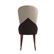 Leather Dining Chair Kitchen Accent Side Chair with Rubberwood Legs in Brown
