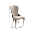 Leather Dining Chair Kitchen Accent Side Chair with Rubberwood Legs in Brown