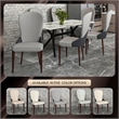 Leather Dining Chair Kitchen Accent Side Chair with Rubberwood Legs in Gray