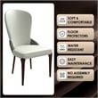 Leather Dining Chair Kitchen Accent Side Chair with Rubberwood Legs in Taupe
