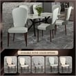 Leather Dining Chair Kitchen Accent Side Chair with Rubberwood Legs in Taupe
