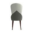 Leather Dining Chair Kitchen Accent Side Chair with Rubberwood Legs in Taupe