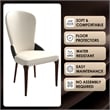 Leather Dining Chair Kitchen Accent Side Chair with Rubberwood Legs in Black