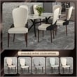 Leather Dining Chair Kitchen Accent Side Chair with Rubberwood Legs in Black