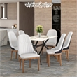 Leather Dining Chair with Rubberwood Legs and Diamond Stitching Back in Black