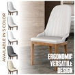 Leather Dining Chair with Rubberwood Legs and Diamond Stitching Back in Black