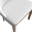 Leather Dining Chair with Rubberwood Legs and Diamond Stitching Back in Black