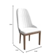 Leather Dining Chair with Rubberwood Legs and Diamond Stitching Back in White