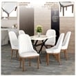 Leather Dining Chair with Rubberwood Legs and Diamond Stitching Back in White