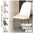 Leather Dining Chair with Rubberwood Legs and Diamond Stitching Back in White