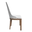 Leather Dining Chair with Rubberwood Legs and Diamond Stitching Back in White