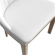Leather Dining Chair with Rubberwood Legs and Diamond Stitching Back in White