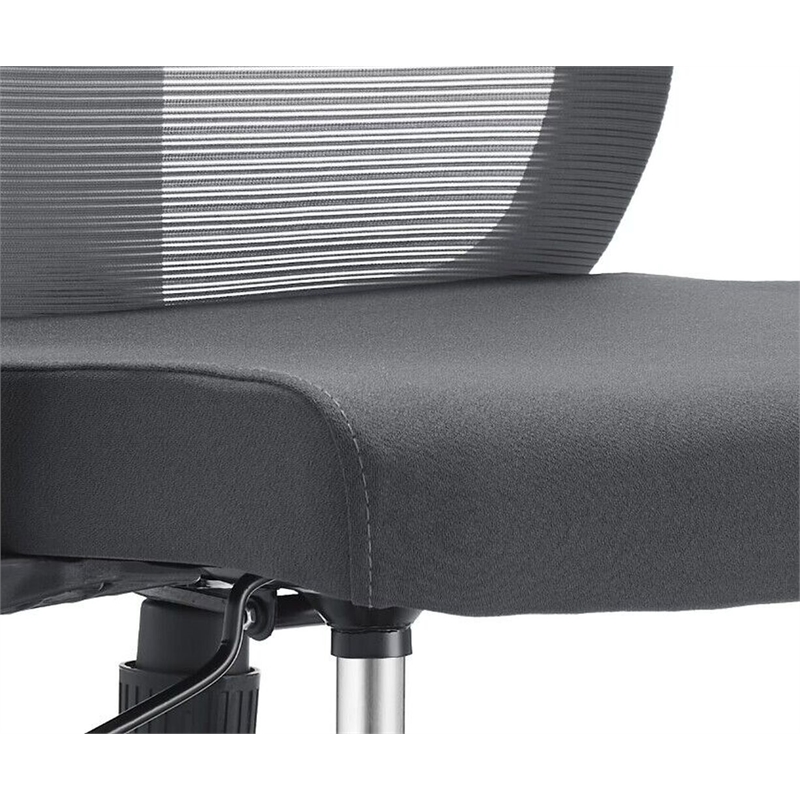Mid-Back Fabric Office Chair with Adjustable Height Swivel Tilt in Gray