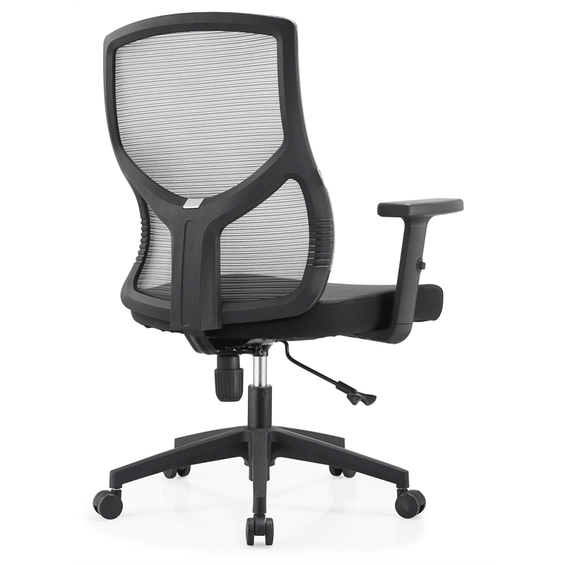 Mid-Back Fabric Office Chair with Adjustable Height Swivel Tilt in Gray