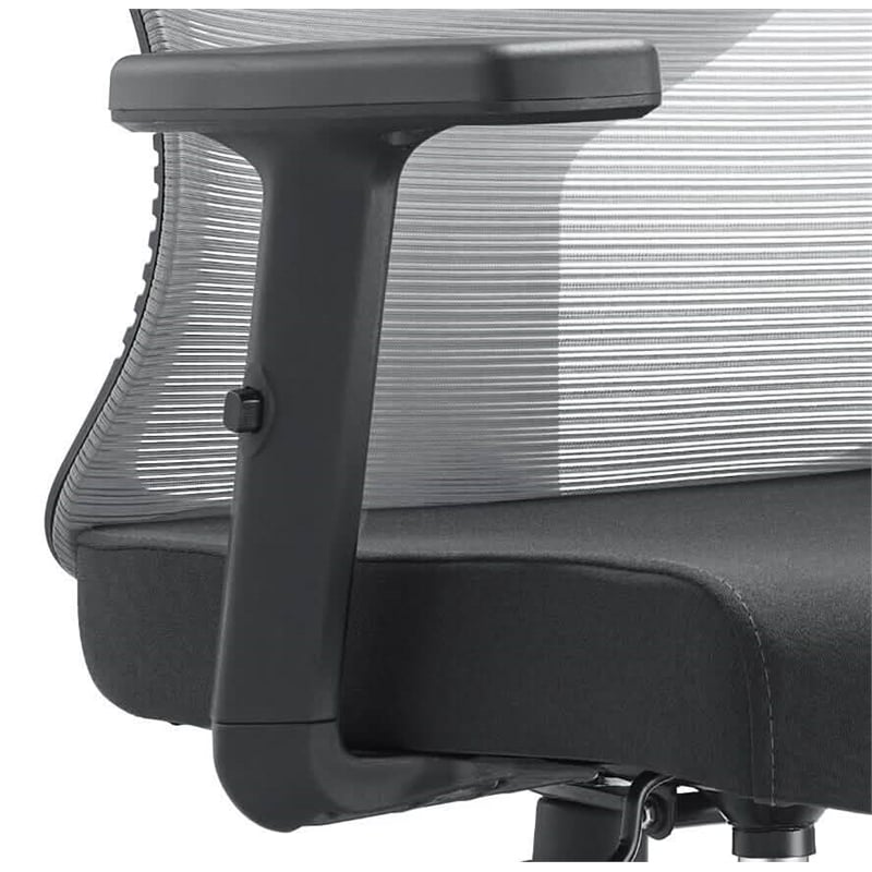 Mid-Back Fabric Office Chair with Adjustable Height Swivel Tilt in Light Gray