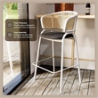 Ervilla Wicker Back and Leather Upholstered Bar Stool in Black/White (Set of 2)