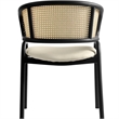 Ervilla Wicker Back and Leather Seat Dining Chair in Taupe/Black (Set of 2)