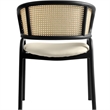 Ervilla Wicker Back and Leather Seat Dining Chair in Taupe/Black (Set of 4)