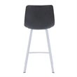 Elland Leather Upholstered Bar Stool Charcoal Black/White Iron Legs & Footrest