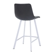 Elland Leather Upholstered Bar Stool Charcoal Black/White Iron Legs & Footrest