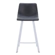 Elland Leather Upholstered Bar Stool Charcoal Black/White Iron Legs & Footrest