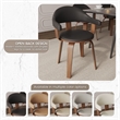 LeisureMod Brivo Leather Seat Swivel Dining Chair in Black/Walnut Frame