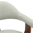LeisureMod Brivo Leather Seat Swivel Dining Chair in Gray/Walnut Frame