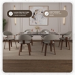 LeisureMod Brivo Leather Seat Swivel Dining Chair in Gray/Walnut Frame