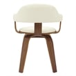 Modern Wooden Dining Chair Walnut Color Frame in White