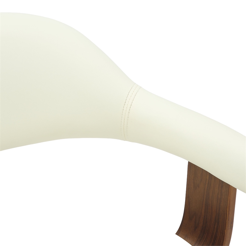 Modern Wooden Dining Chair Walnut Color Frame in White