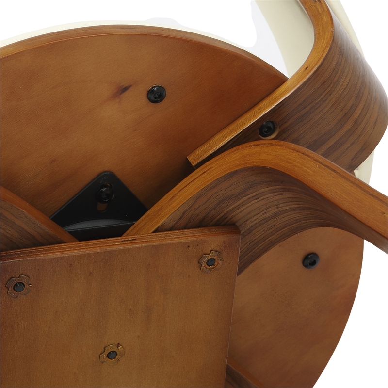 Modern Wooden Dining Chair Walnut Color Frame in White