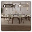 Modern Wooden Dining Chair Walnut Color Frame in White